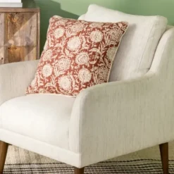 Pillows-Kirkland's Home Rust Stitched Blossoms Pillow Red