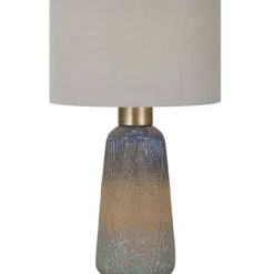 Table Lamps-Kirkland's Home Rusted Blue Embossed Ceramic Table Lamp Gray