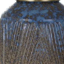 Table Lamps-Kirkland's Home Rusted Blue Embossed Ceramic Table Lamp Gray
