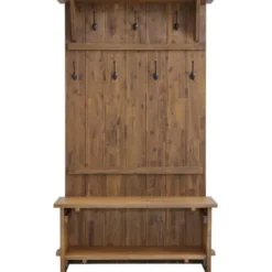 Entryway Furniture-Kirkland's Home Rustic Acacia Wood Hall Tree