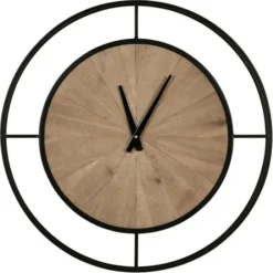 Clocks-Kirkland's Home Rustic Brown And Black Newfield Clock
