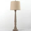 Buffet Lamps-Kirkland's Home Rustic Brown Wood Buffet Lamp Ivory