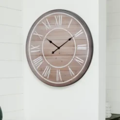 Clocks-Kirkland's Home Rustic Charm Wood Wall Clock