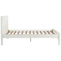 Beds & Headboards-Kirkland's Home Rustic Eggshell Wood Panel Full Bed Frame White