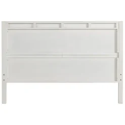Beds & Headboards-Kirkland's Home Rustic Eggshell Wood Panel Full Bed Frame White
