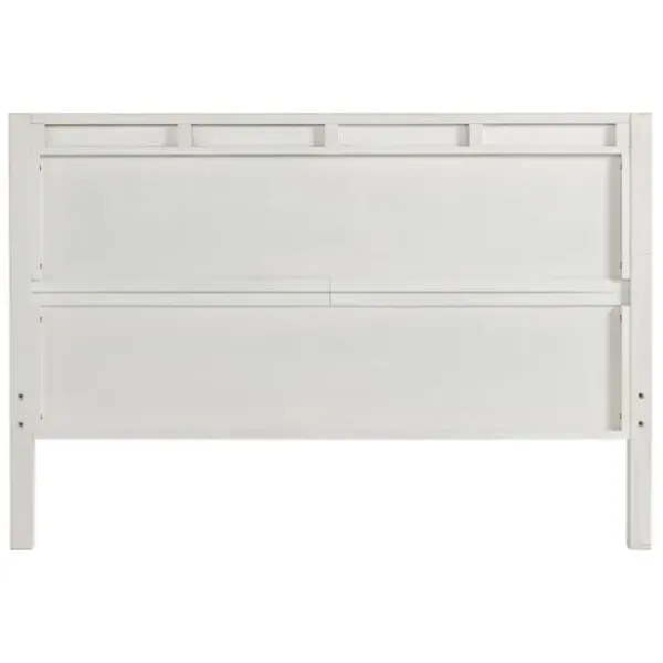 Beds & Headboards-Kirkland's Home Rustic Eggshell Wood Panel Full Bed Frame White