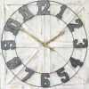 Clocks-Kirkland's Home Rustic Farmhouse White Square Wall Clock