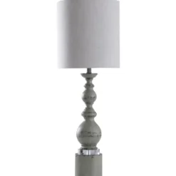Buffet Lamps-Kirkland's Home Rustic Gray Balustrade Table Lamp White
