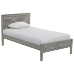 Beds & Headboards-Kirkland's Home Rustic Gray Pine Panel Twin Bed Frame