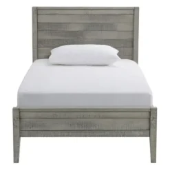 Beds & Headboards-Kirkland's Home Rustic Gray Pine Panel Twin Bed Frame