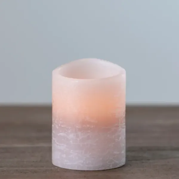 Flameless Candles-Kirkland's Home Rustic Led Pillar Candle, 3X4 In. Gray