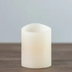Flameless Candles-Kirkland's Home Rustic Led Pillar Candle, 3X4 In. Ivory
