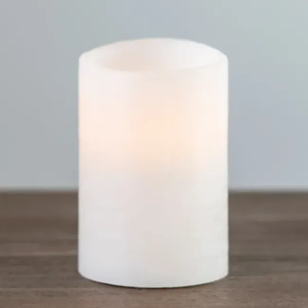 Flameless Candles-Kirkland's Home Rustic Led Pillar Candle, 4X6 In. White