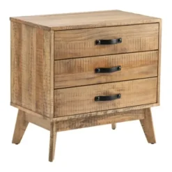 Accent & End Tables-Kirkland's Home Rustic Medium 3-Drawer Side Table Brown
