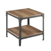 Accent & End Tables-Kirkland's Home Rustic Oak Angle Iron Accent Tables, Set Of 2 Brown