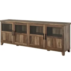 Tv Stands & Media Consoles-Kirkland's Home Rustic Oak Four Door Tv Stand Brown