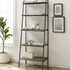 Bookshelves-Kirkland's Home Rustic Oak Industrial Ladder Bookshelf Brown