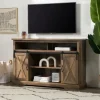 Tv Stands & Media Consoles-Kirkland's Home Rustic Oak Sliding Barn Door Highboy Tv Stand Brown