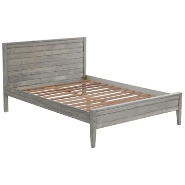 Beds & Headboards-Kirkland's Home Rustic Pine Panel 3-Pc. Full Bedroom Set Gray