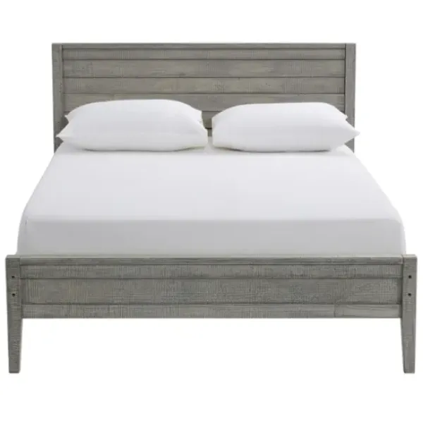 Beds & Headboards-Kirkland's Home Rustic Pine Panel 3-Pc. Full Bedroom Set Gray