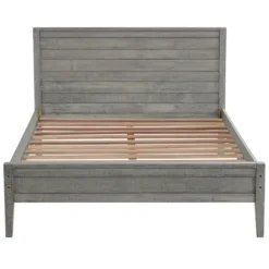 Beds & Headboards-Kirkland's Home Rustic Pine Panel 3-Pc. Full Bedroom Set Gray