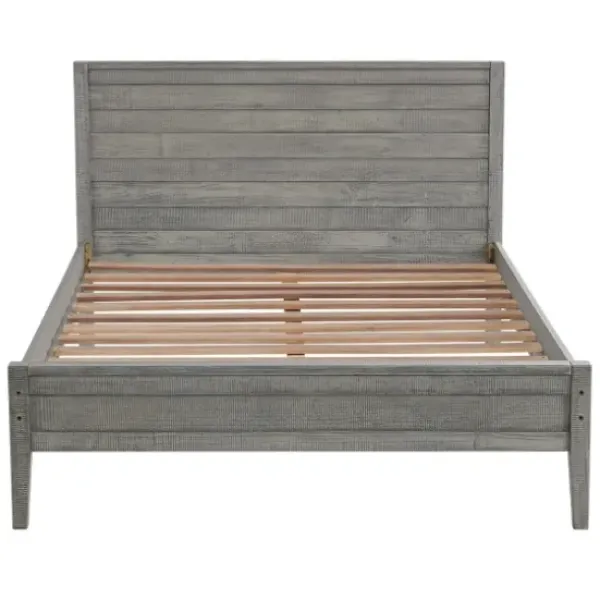 Beds & Headboards-Kirkland's Home Rustic Pine Panel 3-Pc. Full Bedroom Set Gray