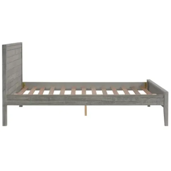 Beds & Headboards-Kirkland's Home Rustic Pine Panel 3-Pc. Full Bedroom Set Gray