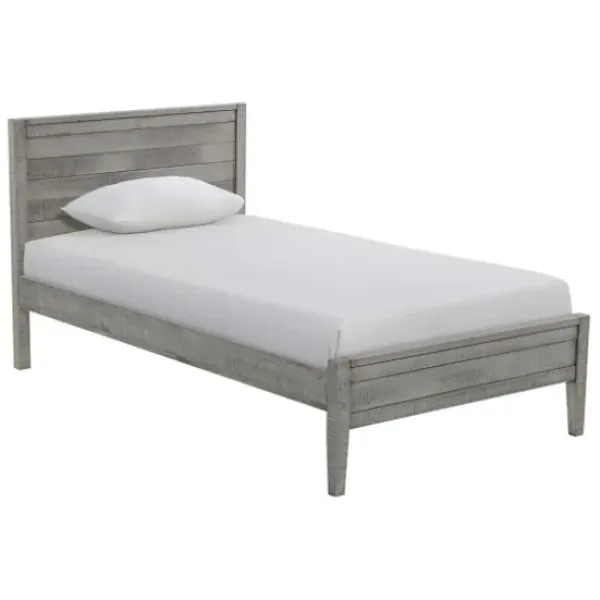 Beds & Headboards-Kirkland's Home Rustic Pine Panel 3-Pc. Twin Bedroom Set Gray