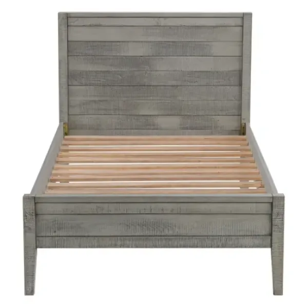 Beds & Headboards-Kirkland's Home Rustic Pine Panel 3-Pc. Twin Bedroom Set Gray