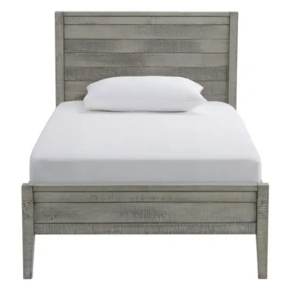 Beds & Headboards-Kirkland's Home Rustic Pine Panel 3-Pc. Twin Bedroom Set Gray