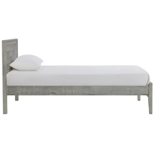 Beds & Headboards-Kirkland's Home Rustic Pine Panel 3-Pc. Twin Bedroom Set Gray