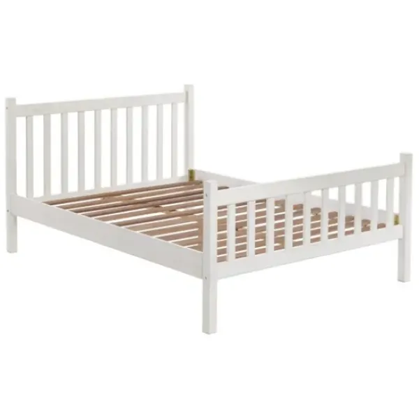 Beds & Headboards-Kirkland's Home Rustic Pine Spindle Full Bed Frame White