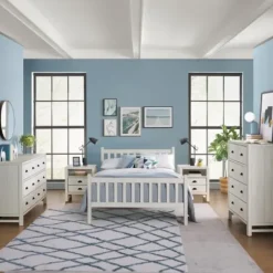 Beds & Headboards-Kirkland's Home Rustic Pine Spindle Full Bed Frame White