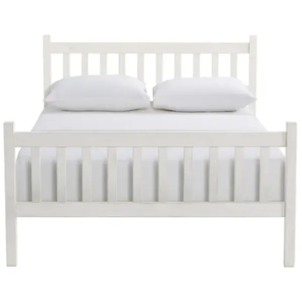 Beds & Headboards-Kirkland's Home Rustic Pine Spindle Full Bed Frame White