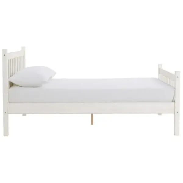 Beds & Headboards-Kirkland's Home Rustic Pine Spindle Full Bed Frame White