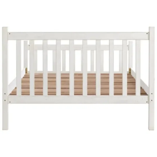 Beds & Headboards-Kirkland's Home Rustic Pine Spindle Full Bed Frame White