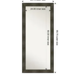Full Length & Floor Mirrors-Kirkland's Home Rustic Rail Charred Framed Mirror, 30X66 In.