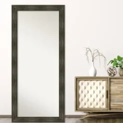 Full Length & Floor Mirrors-Kirkland's Home Rustic Rail Charred Framed Mirror, 30X66 In.