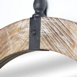 Decorative Mirrors-Kirkland's Home Rustic Round Wooden Mirror With Metal Brackets