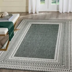 Outdoor Rugs-Kirkland's Home Rustic Southern Indoor/Outdoor Area Rug, 7X9 Ivory/Orange