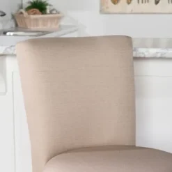 Bar Stools & Counter Height Stools-Kirkland's Home Rustic Taupe Upholstered Swivel Bar Stool Tan