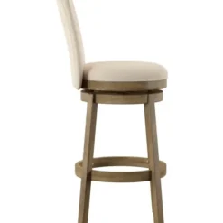 Bar Stools & Counter Height Stools-Kirkland's Home Rustic Taupe Upholstered Swivel Bar Stool Tan