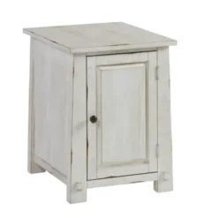 Accent & End Tables-Kirkland's Home Rustic White Cabinet Accent Table