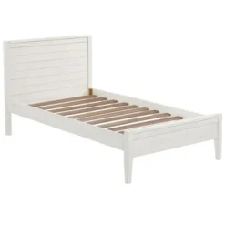 Beds & Headboards-Kirkland's Home Rustic White Pine Panel Twin Bed Frame