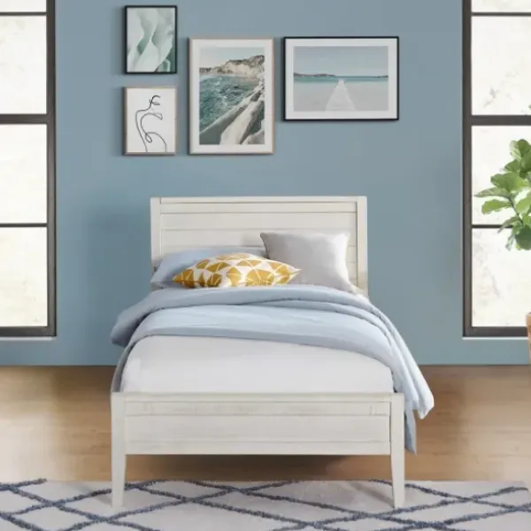 Beds & Headboards-Kirkland's Home Rustic White Pine Panel Twin Bed Frame