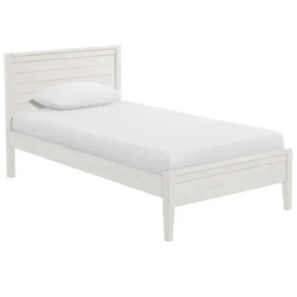 Beds & Headboards-Kirkland's Home Rustic White Pine Panel Twin Bed Frame
