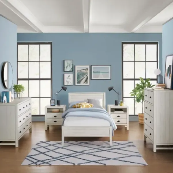 Beds & Headboards-Kirkland's Home Rustic White Pine Panel Twin Bed Frame