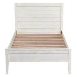 Beds & Headboards-Kirkland's Home Rustic White Pine Panel Twin Bed Frame