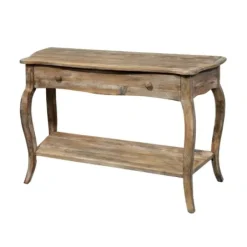 Console Tables-Kirkland's Home Rustic Wood Curved Console Table Brown