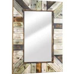 Decorative Mirrors-Kirkland's Home Rustic Wood Plank Frame Mirror